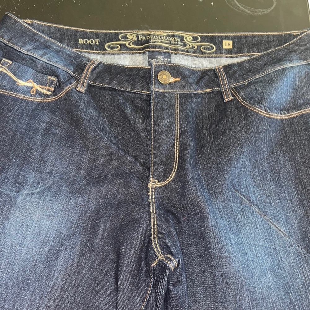 Faded Glory womens plus boot cut denim jeans Sz 18